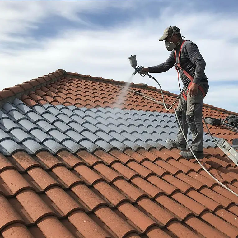 Painting Terracotta Roof Tiles
